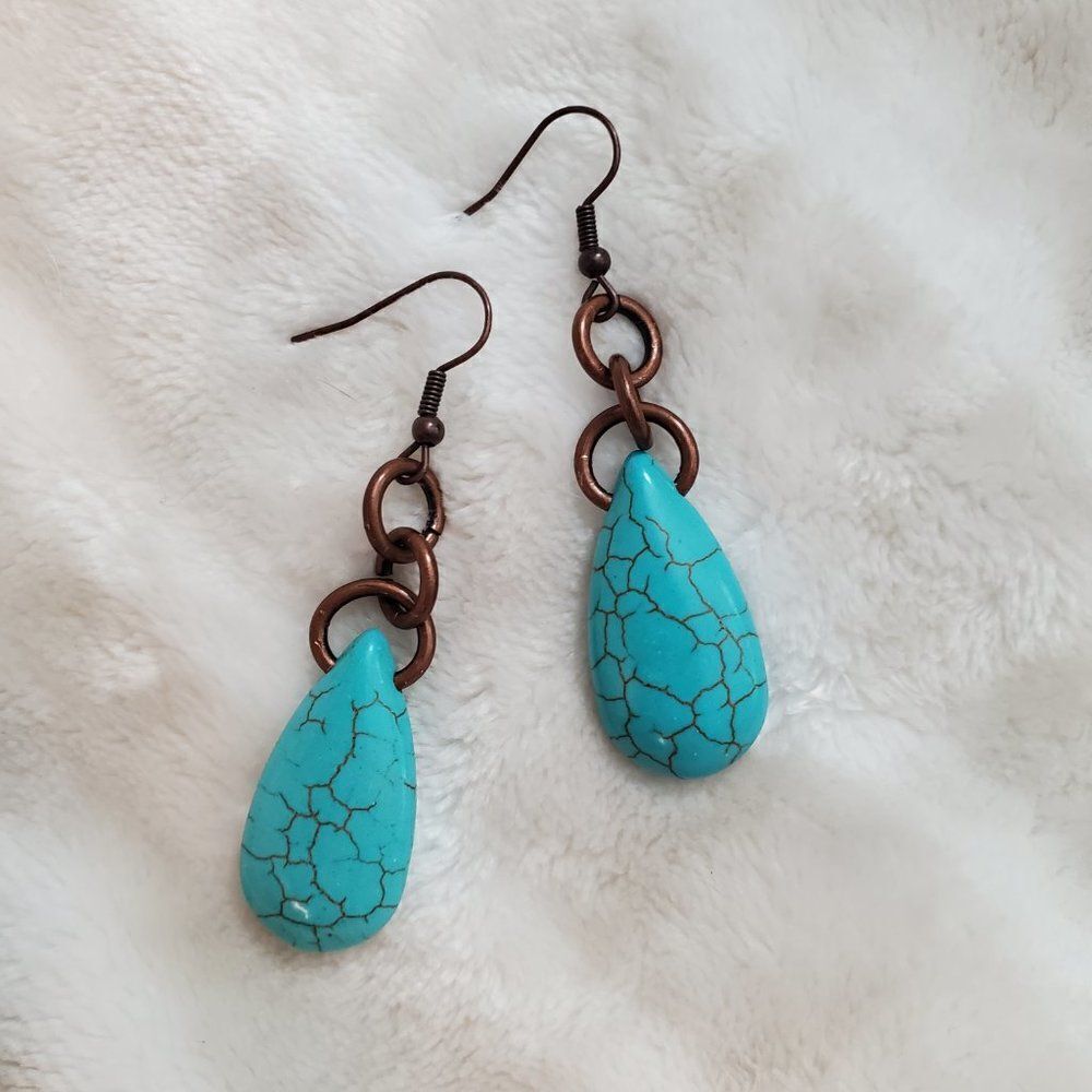 Simple & Blue earrings- Handmade(NEW) - Picture 3 of 4